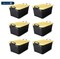 Black and Yellow 55 Quart Plastic Stackable Storage Unit Bin (6 Pack)